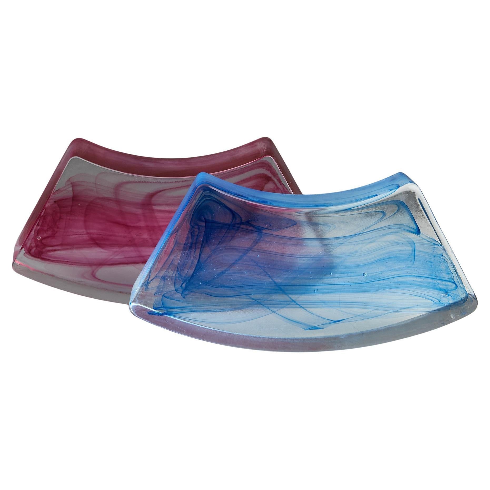 Cenedese Murano 70 glass book stoppers,  stunning decorative pieces that combine functionality with artistry. Each book stopper features a unique ink-fused-like coloring, reminiscent of vibrant hues suspended in time, creating a mesmerizing visual