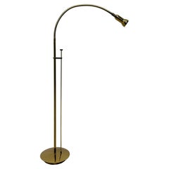 Mid-Century Brass Gooseneck Floor Lamp by Holtköetter