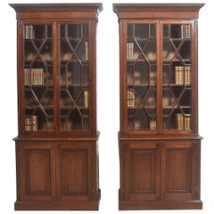 Coppia di librerie smaltate in mogano