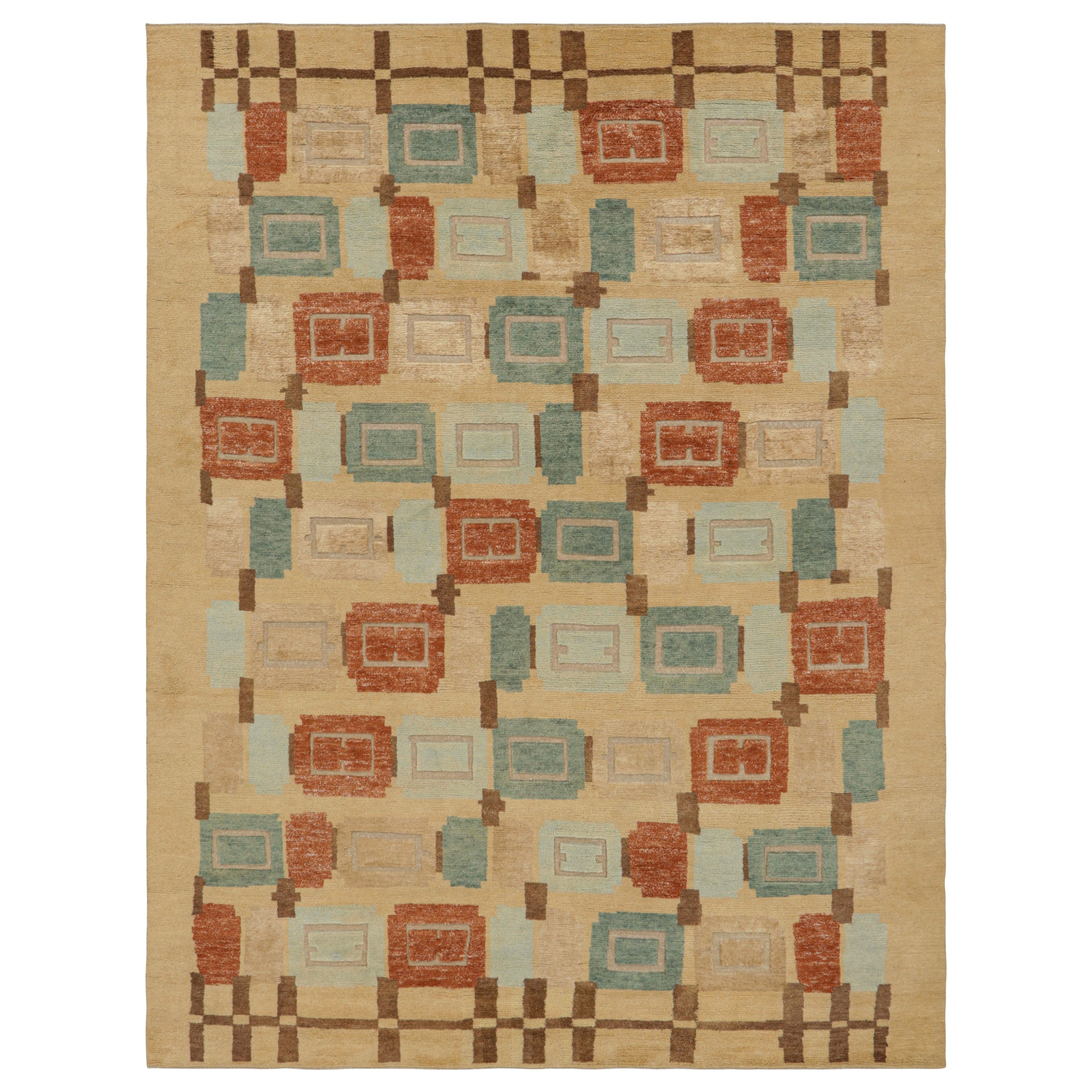 Rug & Kilim’s Scandinavian Style Rug in Beige-brown with Geometric Patterns