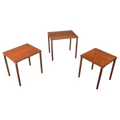 Set von e.w. Bach Dänische moderne Schachteltische aus Teakholz