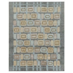 Rug & Kilim’s Scandinavian Style Rug in Gray with Multicolor Geometric Patterns