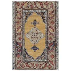 Rug & Kilim’s Persian Style Rug In Gold and Red with Medallion