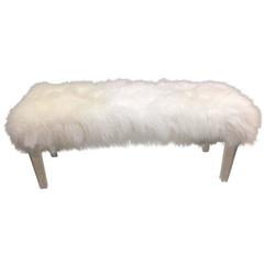 Lucite Bench with Mongolian Fur Top