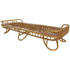 Rohé Noordwolde Rattan Daybed, the Netherlands, 1950s