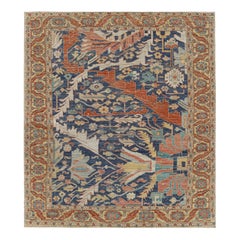Rug & Kilim’s Persian Bakshaish Rug in Navy Blue with Floral Patterns