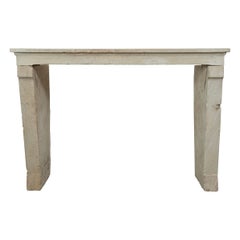 Impressive Antique Limestone Fireplace Mantel