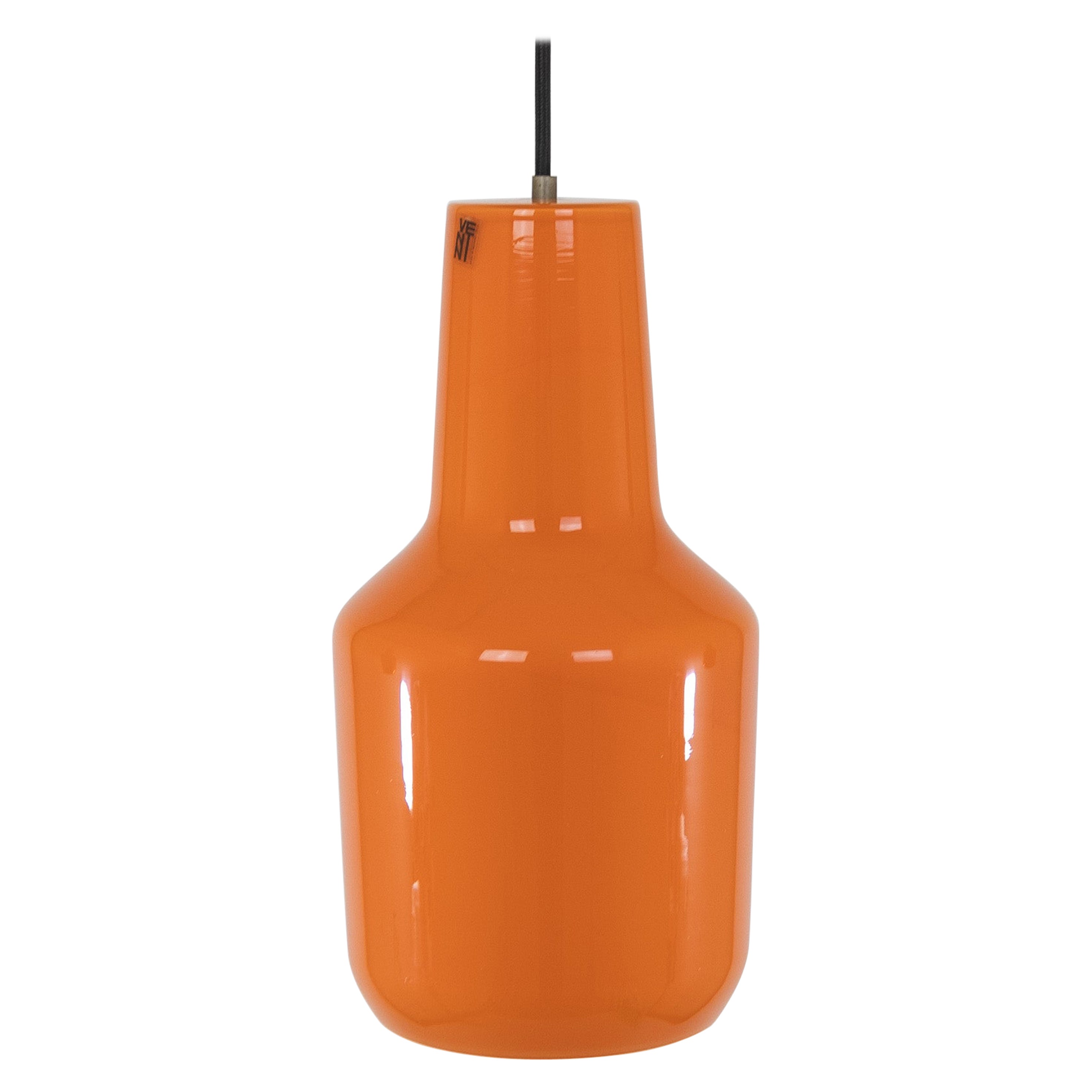 Orange Murano glass pendant by Massimo Vignelli for Venini, 1950s For Sale