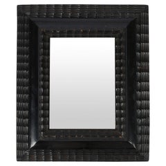 Late 19th Century Small Italian Ebonised Ripple Wall Mirror #2