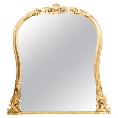 19th Century Gilt Archtop Overmantel Mirror