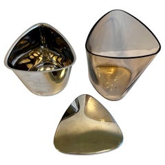 Three Piece Stainless Steel & Glass Ice Bucket by Georg Jensen