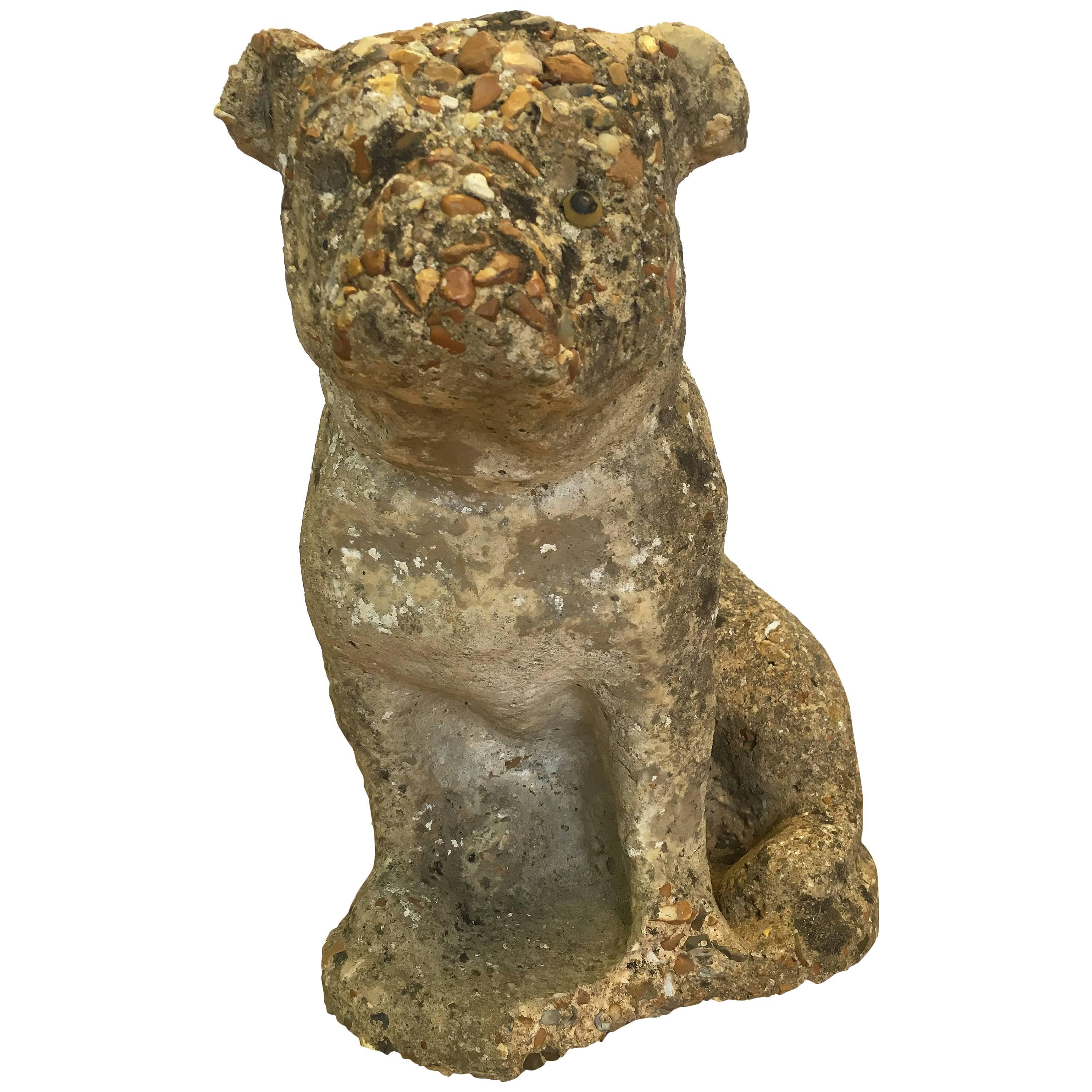 Vintage Cast Stone Pug For Sale