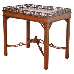 Kindel Furniture Chippendale Carved Mahogany Tea Table, Newly Refinished
