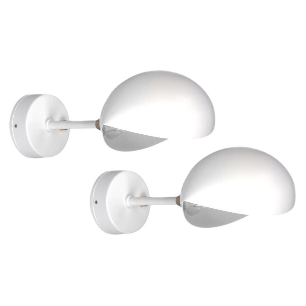 Serge Mouille - Pair of Eye Sconces in White - IN STOCK!