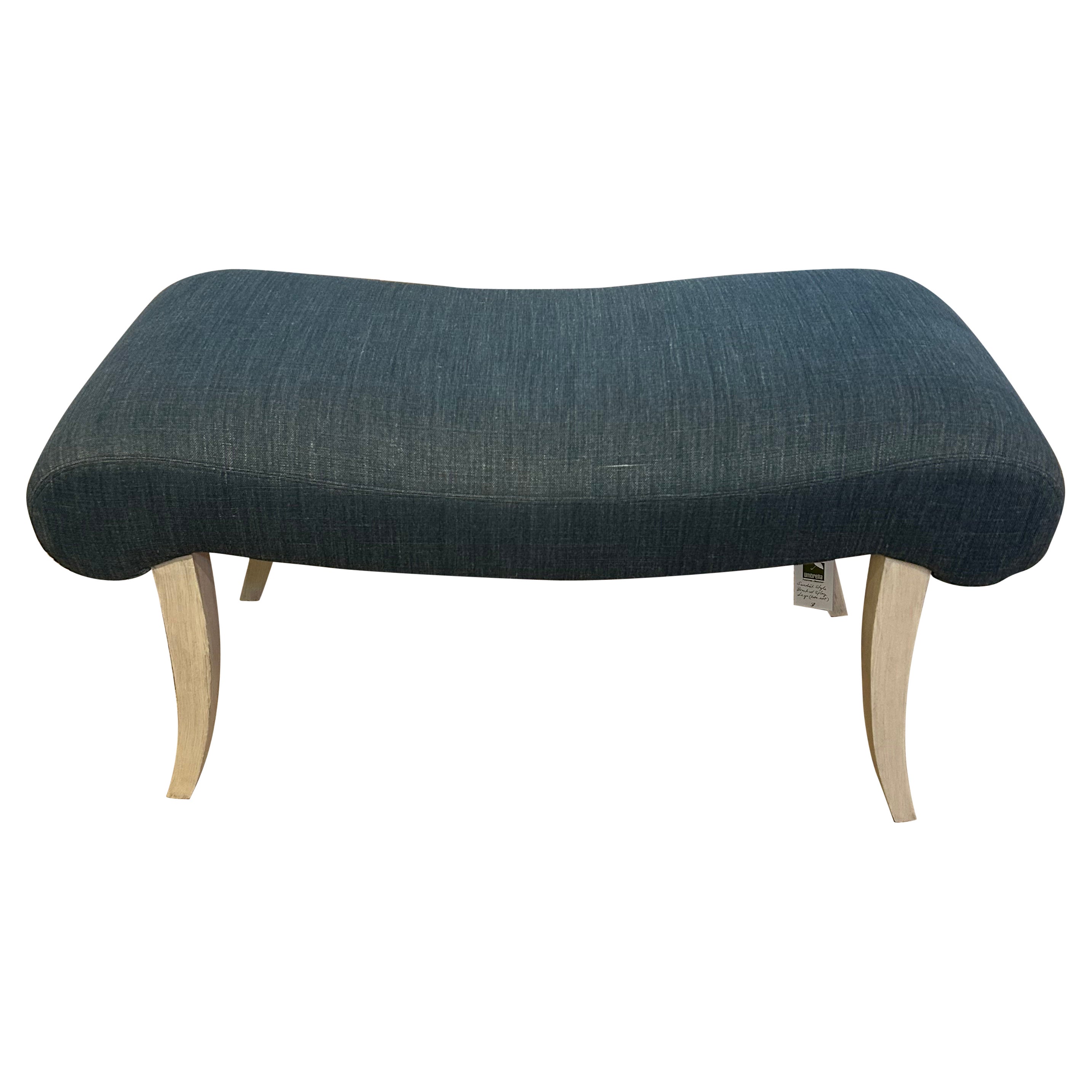 Sophisticated Swedish Style Bench with Lovely Splayed Legs and New Upholstery