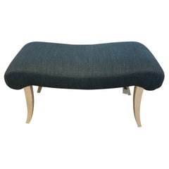 Sophisticated Swedish Style Bench with Lovely Splayed Legs and New Upholstery