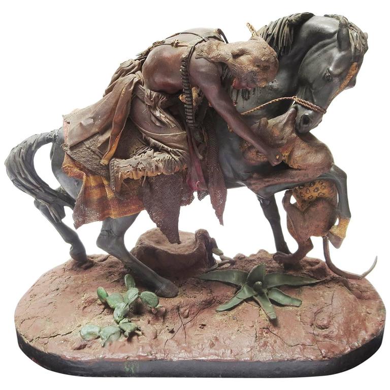 Native American Beeswax Sculpture by Francisco Vargas Sr. from Bob Hope Estate For Sale at 1stdibs