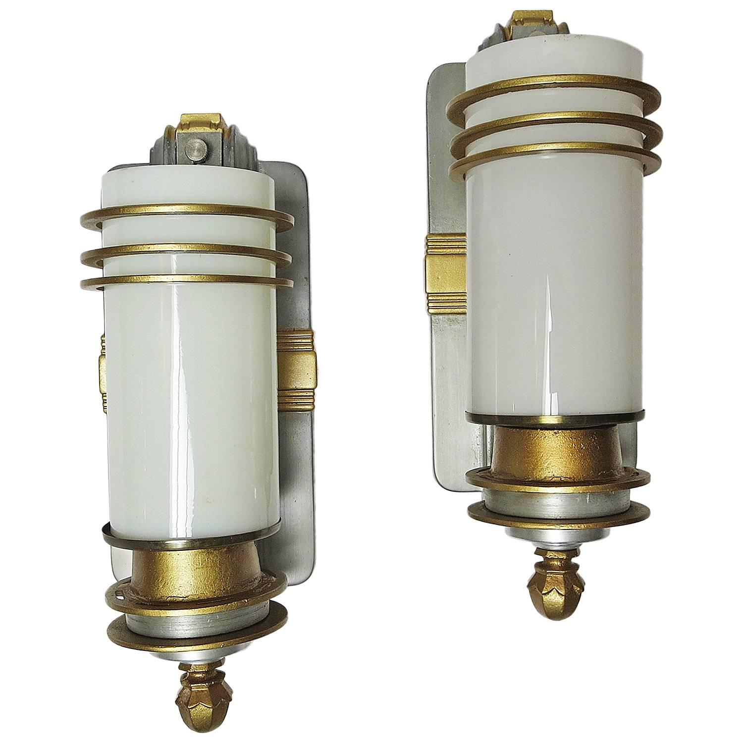 Art Deco Wall Sconces from Cocoanut Grove Hollywood, Three Available