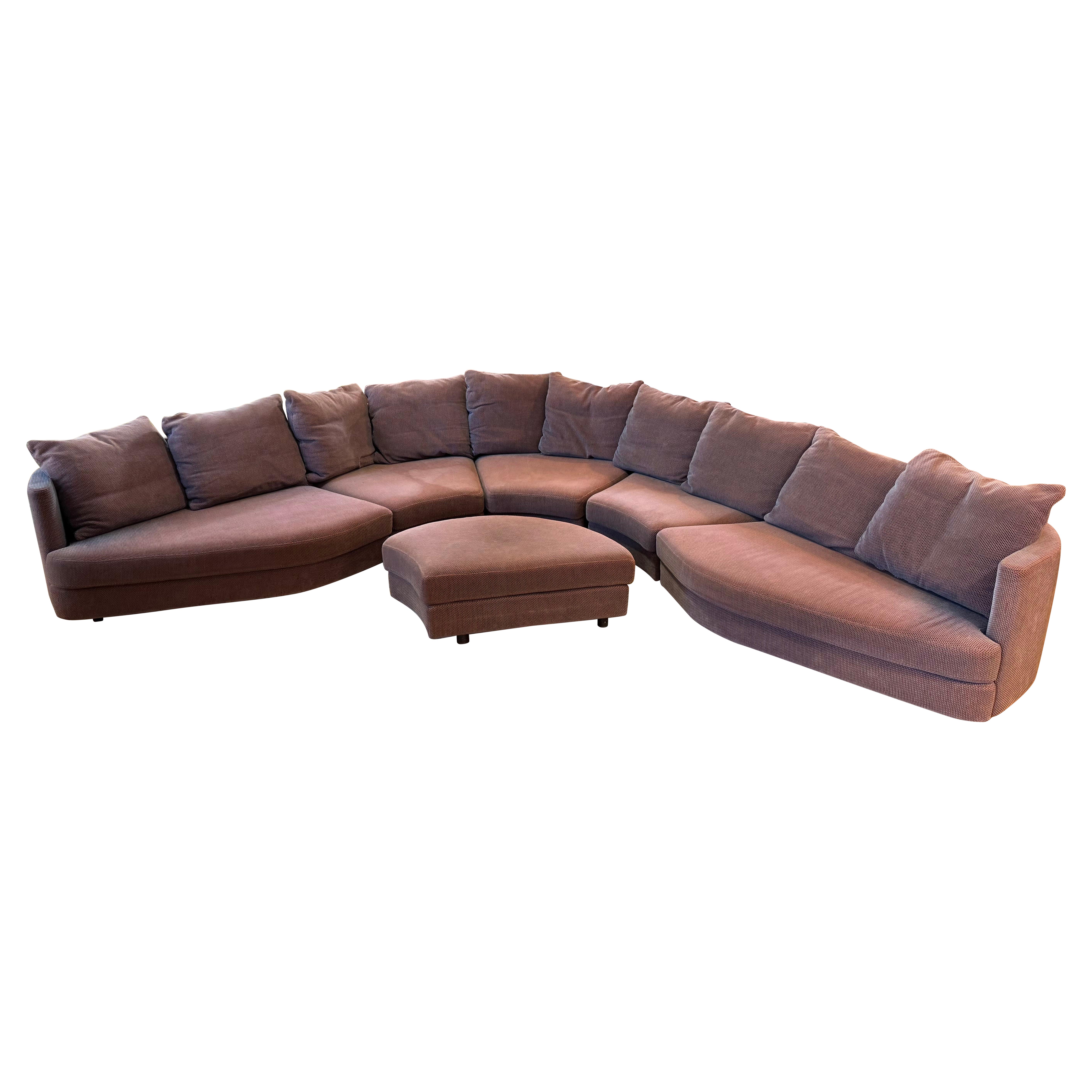 Cy Mann Serpentine Biomorphic Sectional Sofa