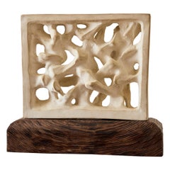 Escultura de mesa de escayola "Grille" Attr. a Francois Stahly