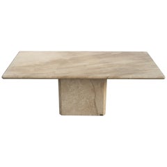 Tavolo da pranzo con piedistallo in marmo beige lucido o crema C.I.M.