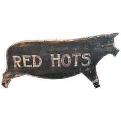 Large Scale Folk Art "Red Hots" Trade Sign