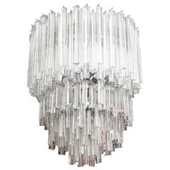 Italian Murano Venini Cascading Glass Prism Chandelier /SATURDAY SALE 1