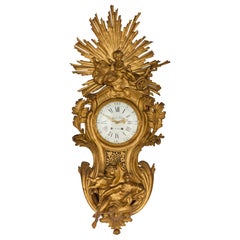 Antique French Cartel Clock of Venus with Cherubs
