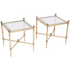 Good Pair of Brass End Tables 