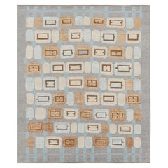 Rug & Kilim’s Scandinavian Style Rug with Blue and Gray Geometric Patterns