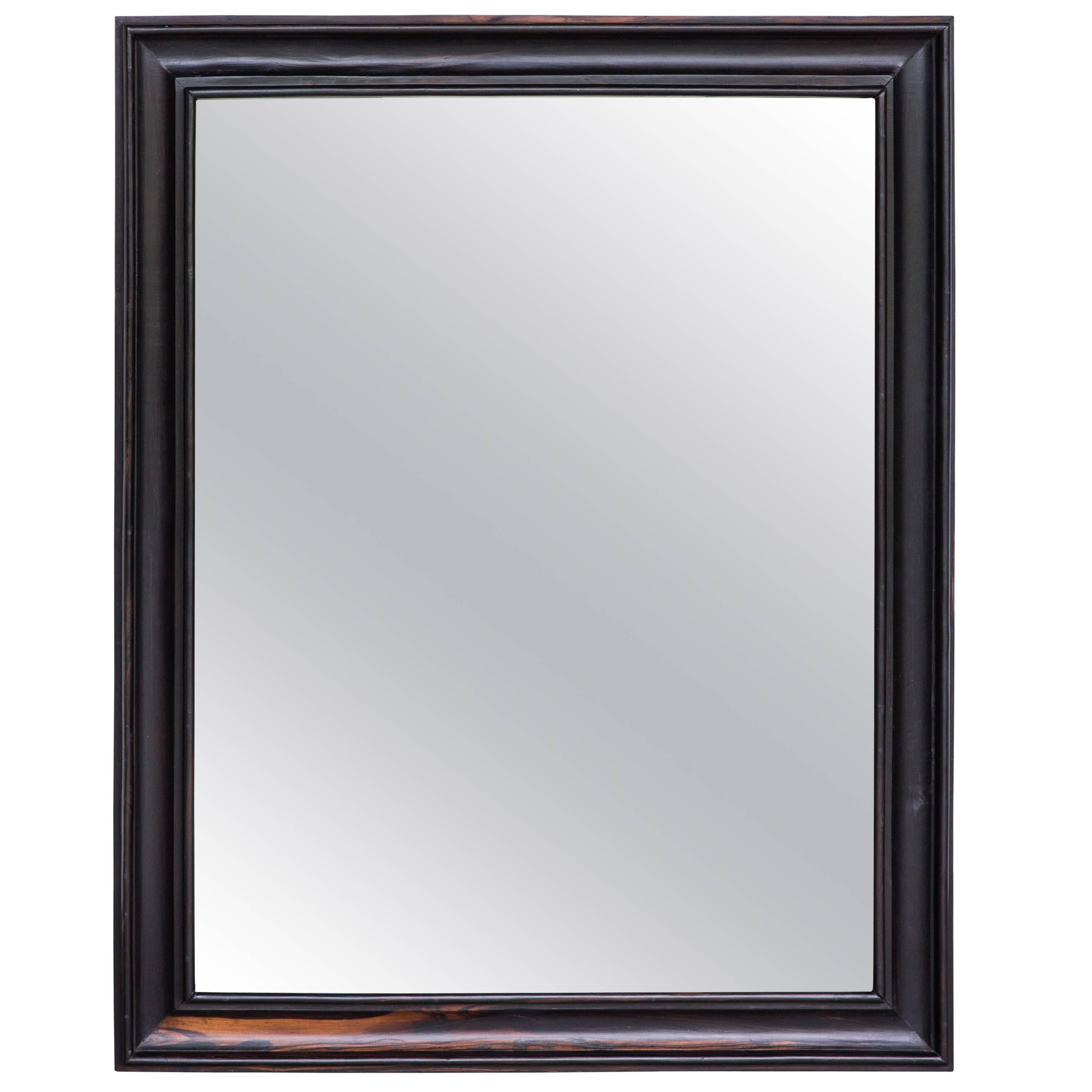 Dutch Colonial Ebony Framed Mirror For Sale