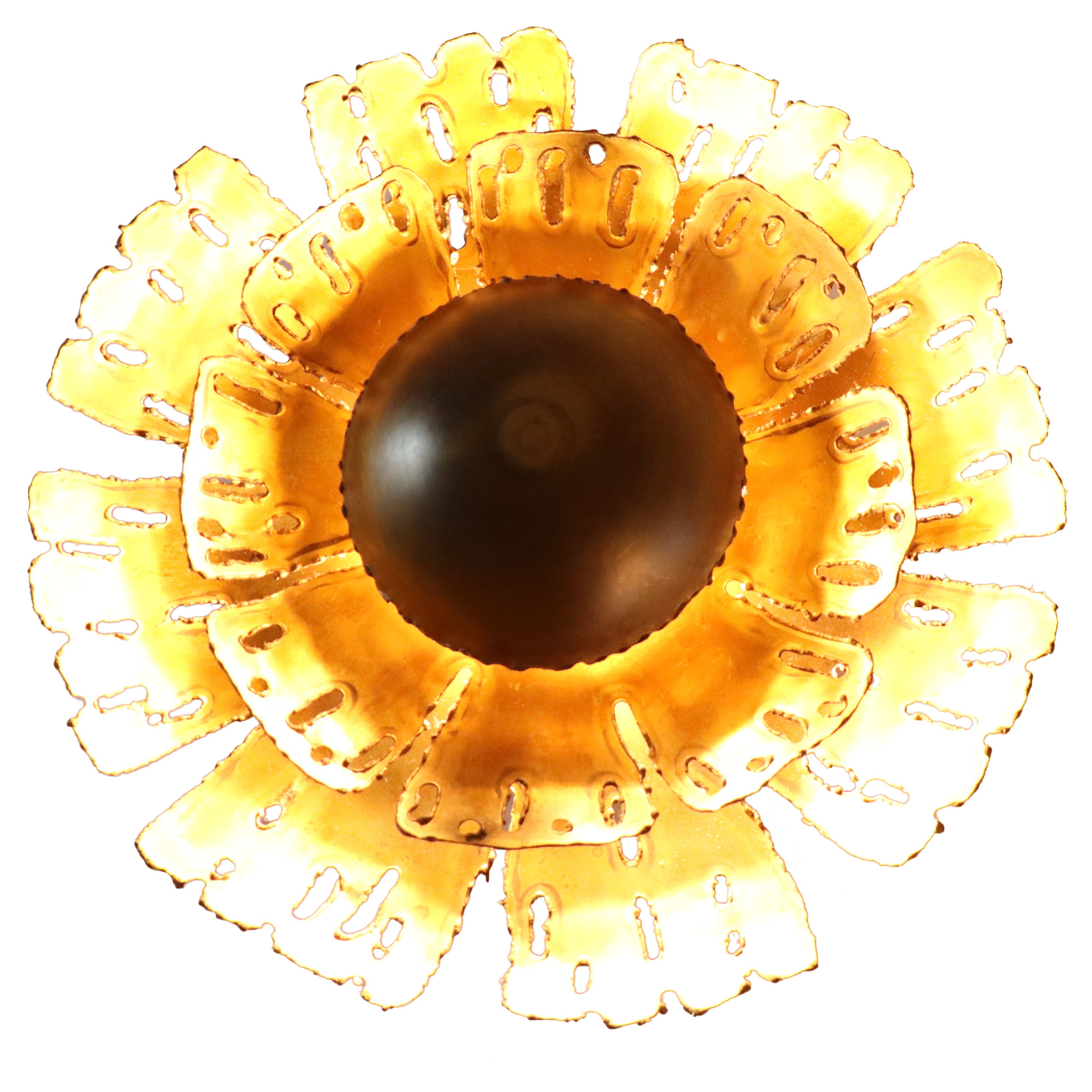 Svend Aage Holm Sørensen Midcentury Sun Wall Light of Brass Made in Denmark 1960 For Sale