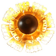 Svend Aage Holm Sørensen Midcentury Sun Wall Light of Brass Made in Denmark 1960