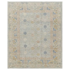 Rug & Kilim’s Khotan Style Rug in Light Blue with Pomegranate Floral Patterns