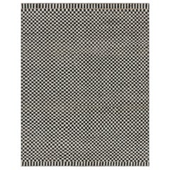 Alfombra contemporánea Rug & Kilim con diseño geométrico en damero blanco y negro