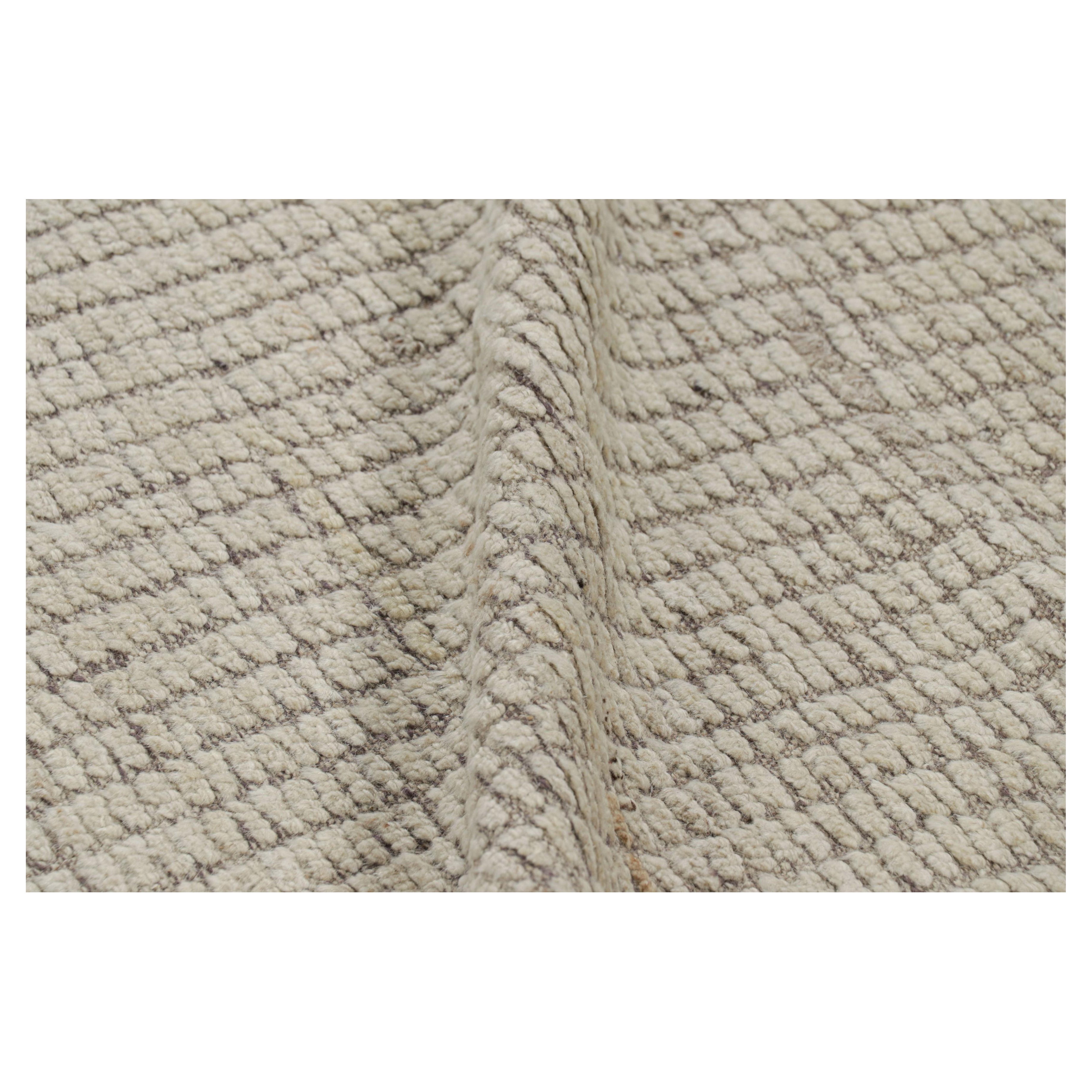 Rug & Kilim’s Extra-Long Kilim Runner Rug with White Textural Stripes and Striae