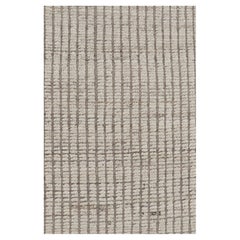 Rug & Kilim’s Extra-Long Kilim Runner Rug with White Textural Stripes and Striae