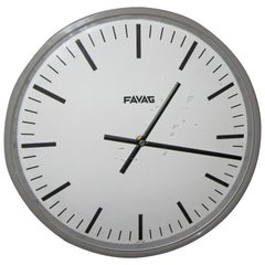 1940s Swiss Industrial Style Wall Clock by Favag