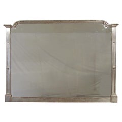 Large Scale English Antique Silver Gilt Wall Mirror