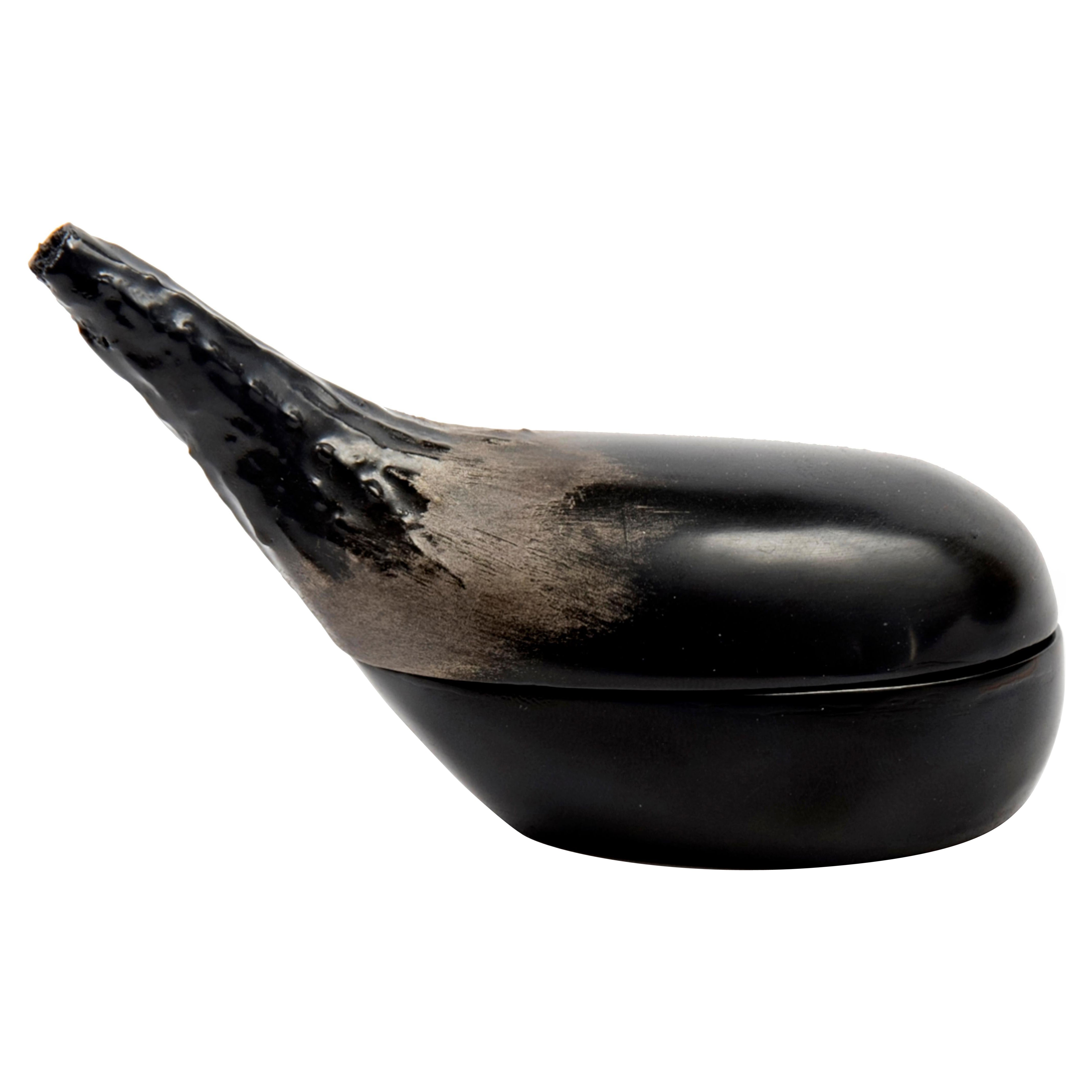 Japanese Kogo or inecens box in the form of a realistic eggplant