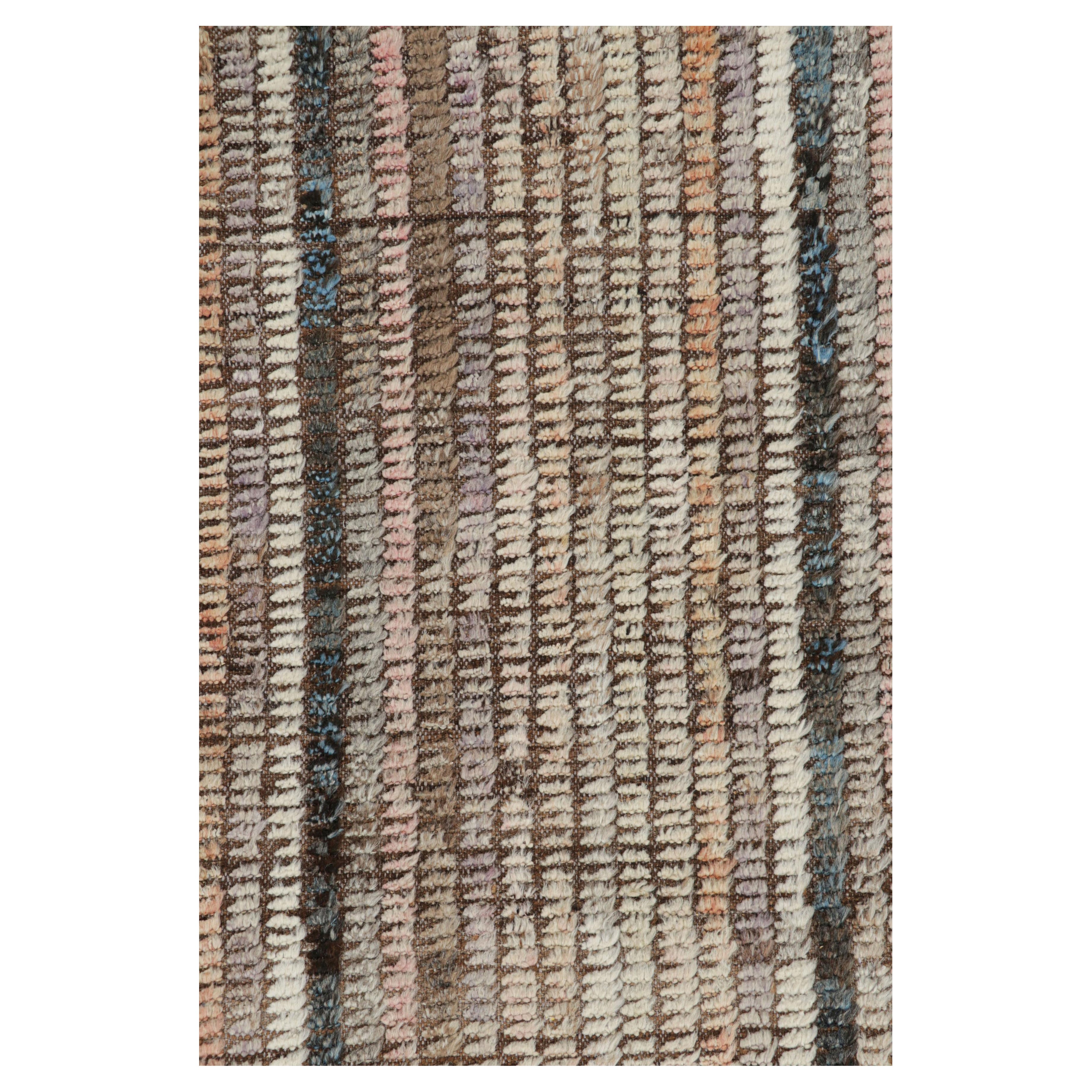 Tapis de course contemporain en Kilim de Rug & Kilim à rayures et à bandes multicolores