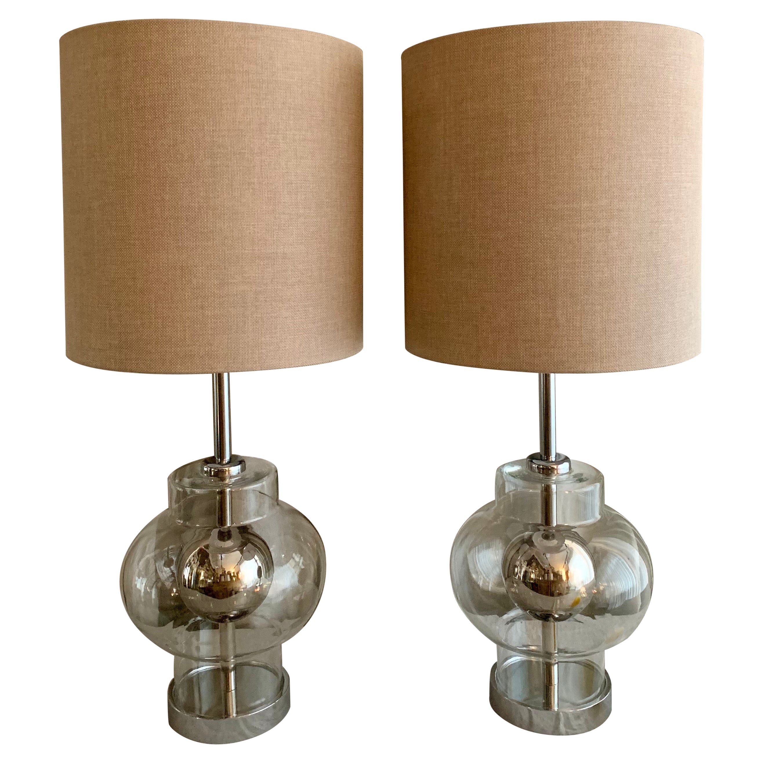 A pair of French vintage Space Age table lamps