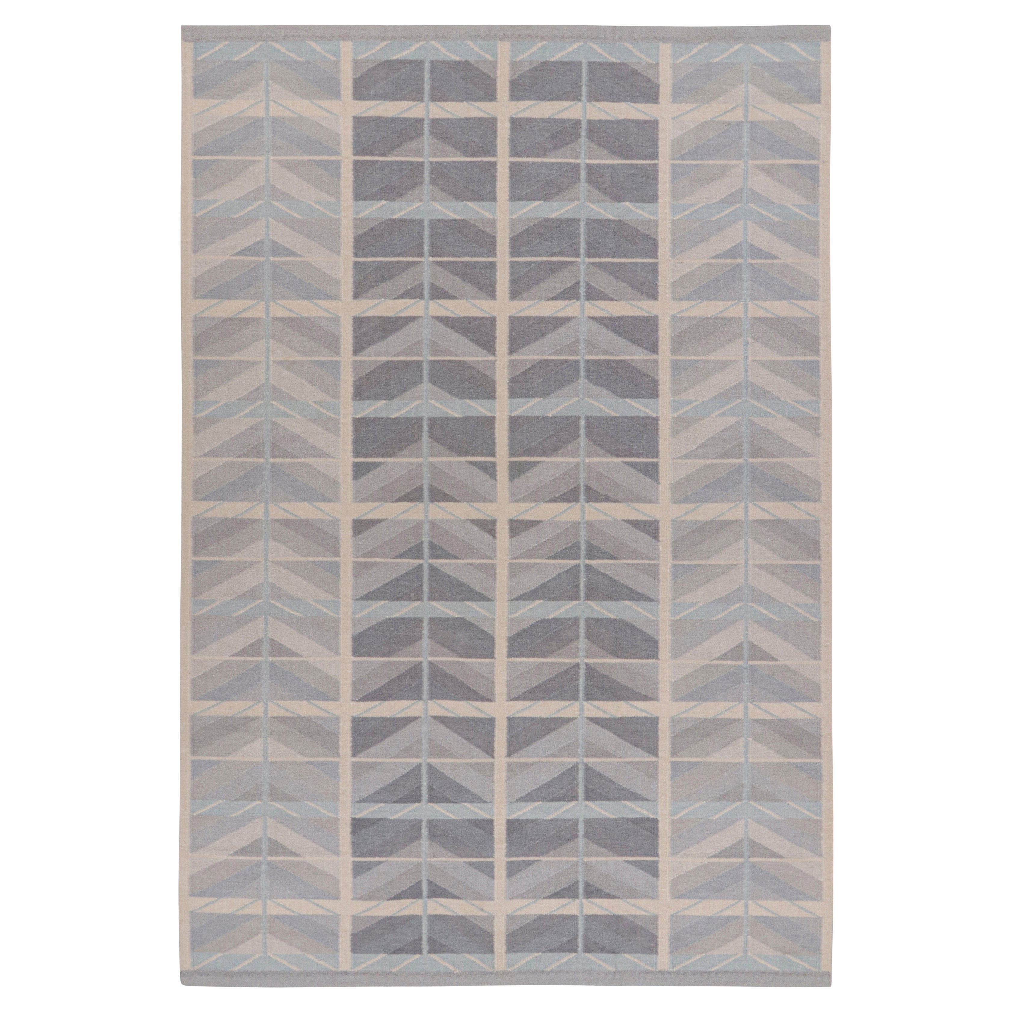 Tappeto in stile scandinavo Rug & Kilim in blu con motivi geometrici Chevron