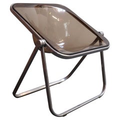 Chaise pliante Plona en acrylique fumé de Giancarlo Piretti pour Castelli