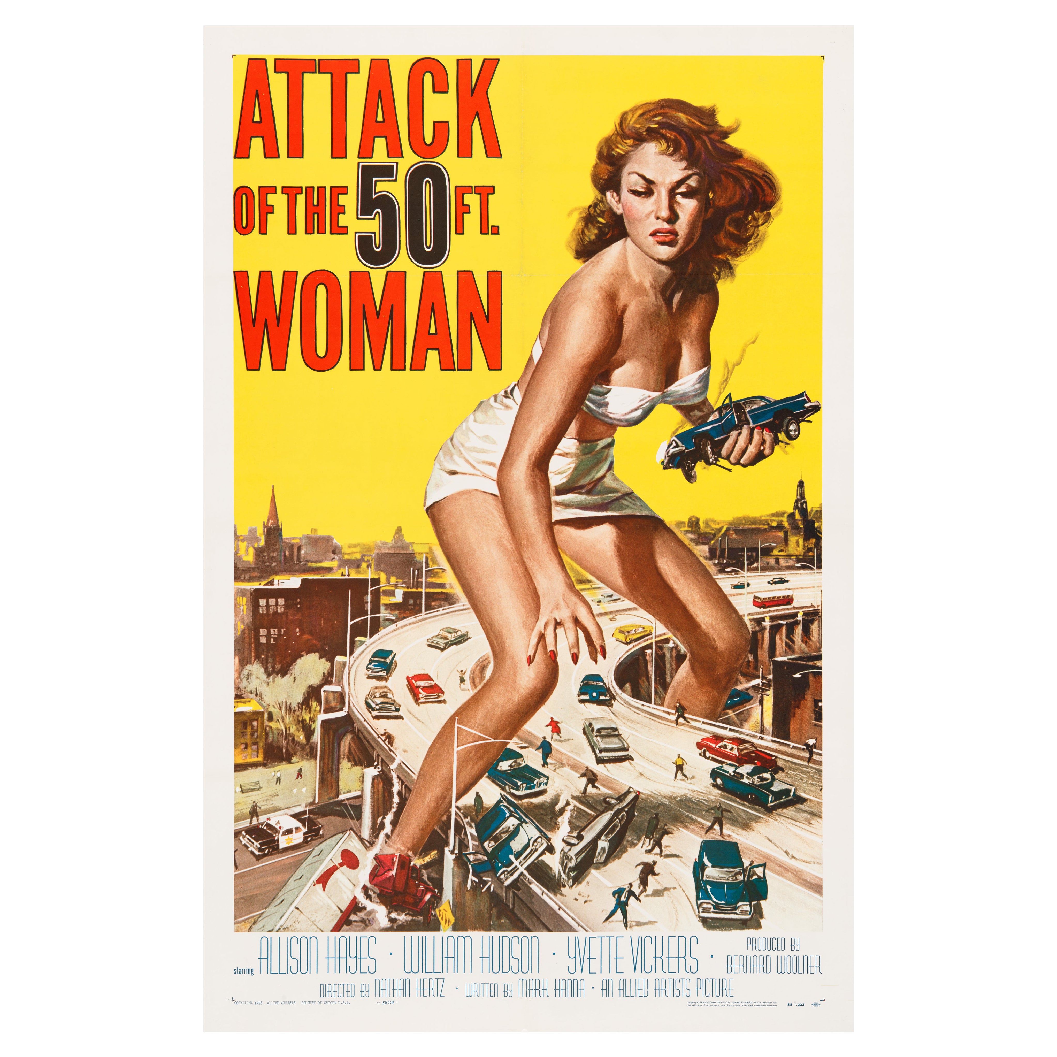 'Attack of the 50ft. Woman' Original Vintage US One Sheet Movie Poster, 1958