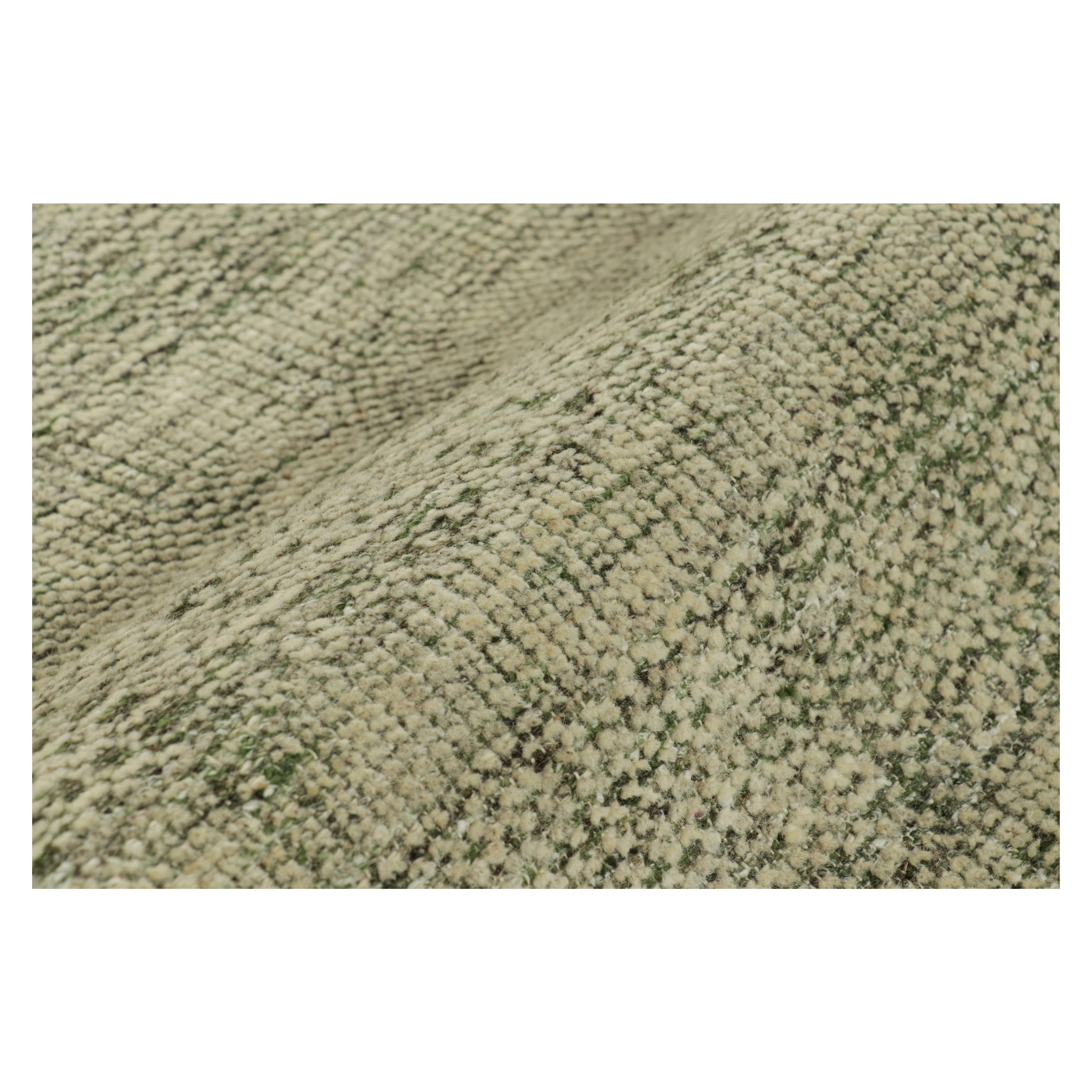 Rug & Kilim’s Contemporary Textural Rug in Green and White Tones