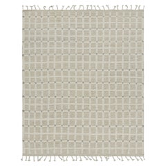 Rug & Kilim’s Modern Rug with White Cream Grid Geometric Patterns