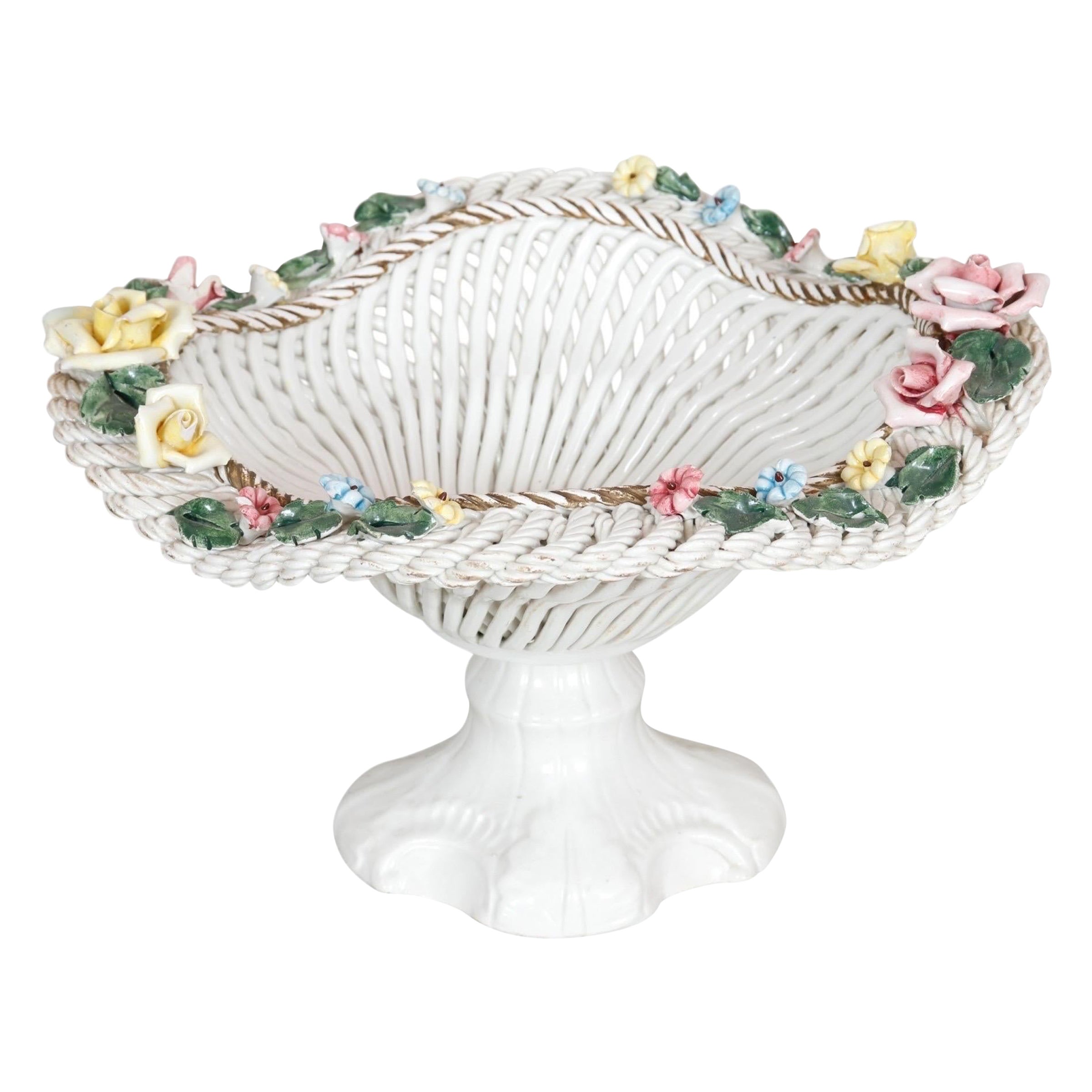 1960’s Signed Bassano Ceramic Centerpiece Fruit Bowl
