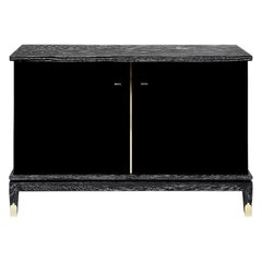 Anna Cabinet, Brushed Oak and Black Limed Finish, Handcrafted by Duistt