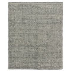 Tapis de style Mamluke à motifs floraux géométriques en gris et blanc de Rug & Kilim